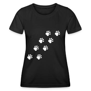 Pfotenabdrücke - Frauen Funktions-T-Shirt - Schwarz - Vorne - AI Model Female 172 light (172cm)