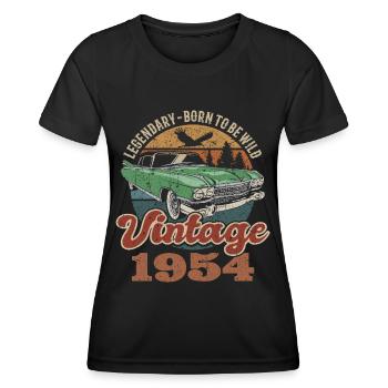 Vintage retro 1954 birthday 1954 - Women's Functional T-Shirt - black - Front - AI Model Female 172 light (172cm)