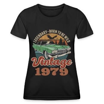 Vintage retro 1979 birthday 1979 - Women's Functional T-Shirt - black - Front - AI Model Female 172 light (172cm)