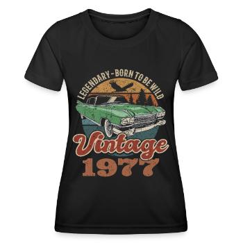 Vintage retro 1977 birthday 1977 - Women's Functional T-Shirt - black - Front - AI Model Female 172 light (172cm)