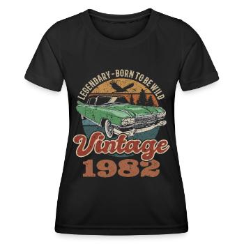 Vintage retro 1982 birthday 1982 - Women's Functional T-Shirt - black - Front - AI Model Female 172 light (172cm)