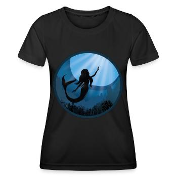 Sirène sous l’eau - T-shirt sport Femme - noir - Devant - AI Model Female 172 light (172cm)