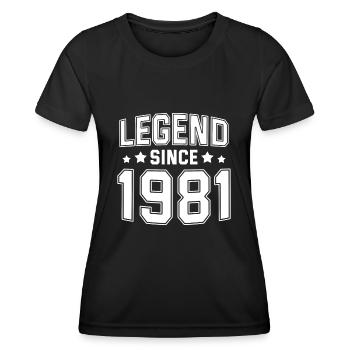 Legend since 1981 - Frauen Funktions-T-Shirt - Schwarz - Vorne - AI Model Female 172 light (172cm)