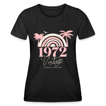 Sun Retro Anniversary Vintage 1972 50 Years - Women's Functional T-Shirt - black - Front - AI Model Female 172 light (172cm)
