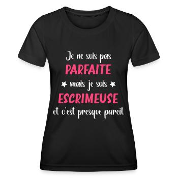 escrimeuse - T-shirt sport Femme - noir - Devant - AI Model Female 172 light (172cm)
