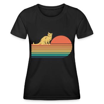 Chat Bleu Russe Rétro Vintage - T-shirt sport Femme - noir - Devant - AI Model Female 172 light (172cm)