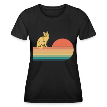Burmilla Cat Rétro Vintage - T-shirt sport Femme - noir - Devant - AI Model Female 172 light (172cm)