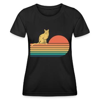 Siam Katze Retro Vintage - Frauen Funktions-T-Shirt - Schwarz - Vorne - AI Model Female 172 light (172cm)