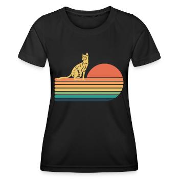 Havana Brown Cat Retro Vintage - T-shirt sport Femme - noir - Devant - AI Model Female 172 light (172cm)