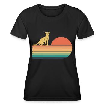 Abyssinian Cat Retro Vintage - T-shirt sport Femme - noir - Devant - AI Model Female 172 light (172cm)