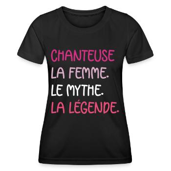 chanteuse - T-shirt sport Femme - noir - Devant - AI Model Female 172 light (172cm)