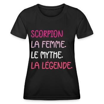 scorpion - T-shirt sport Femme - noir - Devant - AI Model Female 172 light (172cm)