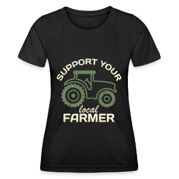 Support Your Local Farmer Farmers Local Food - Women's Functional T-Shirt - black - Front - AI Model Female 172 light (172cm)