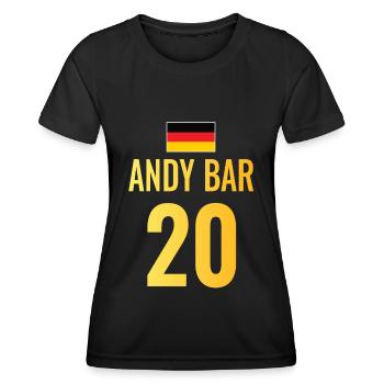Fußball Sauf Trikot Deutschland Mallorca Gruppen - Frauen Funktions-T-Shirt - Schwarz - Vorne - AI Model Female 172 light (172cm)