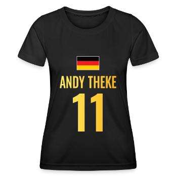 Fußball Sauf Trikot Deutschland Mallorca Gruppen - Frauen Funktions-T-Shirt - Schwarz - Vorne - AI Model Female 172 light (172cm)