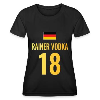 Fußball Sauf Trikot Deutschland Mallorca Gruppen - Frauen Funktions-T-Shirt - Schwarz - Vorne - AI Model Female 172 light (172cm)