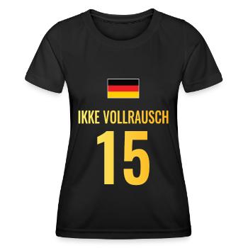 Fußball Sauf Trikot Deutschland Mallorca Gruppen - Frauen Funktions-T-Shirt - Schwarz - Vorne - AI Model Female 172 light (172cm)