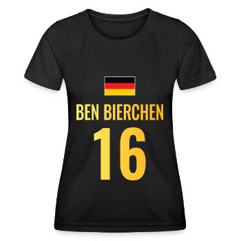 Fußball Sauf Trikot Deutschland Mallorca Gruppen - Frauen Funktions-T-Shirt - Schwarz - Vorne - AI Model Female 172 light (172cm)
