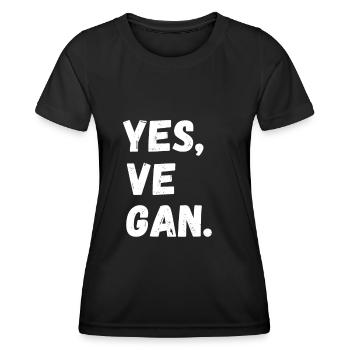Yes We Can Vegan protection des animaux - T-shirt sport Femme - noir - Devant - AI Model Female 172 light (172cm)