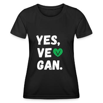 Yes We Can Vegan protection des animaux - T-shirt sport Femme - noir - Devant - AI Model Female 172 light (172cm)