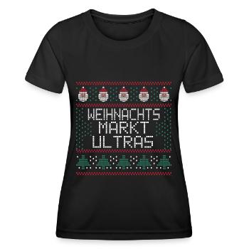 Weihnachtsmarkt Ultras Ugly Christmas Xmas Idee - Frauen Funktions-T-Shirt - Schwarz - Vorne - AI Model Female 172 light (172cm)