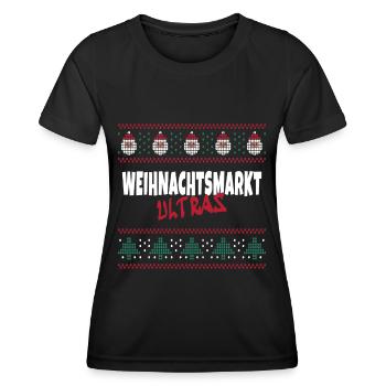Weihnachtsmarkt Ultras Ugly Christmas Xmas Idee - Frauen Funktions-T-Shirt - Schwarz - Vorne - AI Model Female 172 light (172cm)