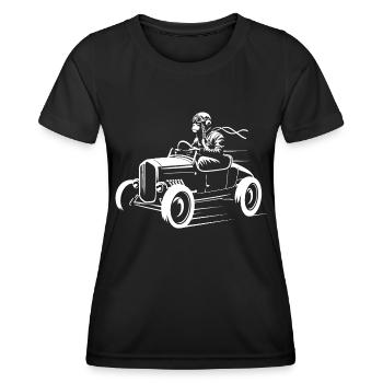 Temporeicher Primat - Frauen Funktions-T-Shirt - Schwarz - Vorne - AI Model Female 172 light (172cm)