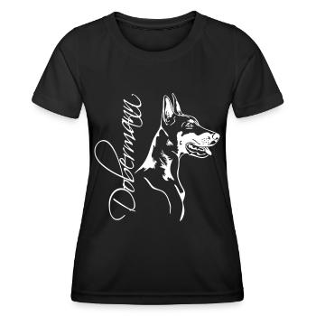 Dobermann - Doberman Pinscher - Frauen Funktions-T-Shirt - Schwarz - Vorne - AI Model Female 172 light (172cm)