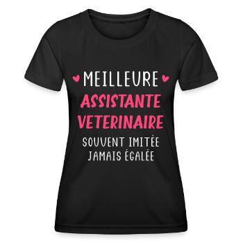 Souvent imitée Meilleure assistante vétérinaire - T-shirt sport Femme - noir - Devant - AI Model Female 172 light (172cm)