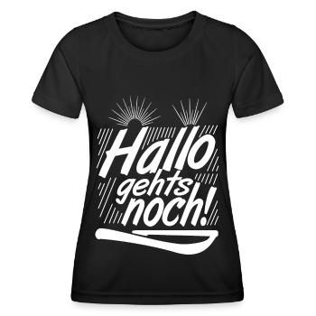 Hallo gehts noch! - Frauen Funktions-T-Shirt - Schwarz - Vorne - AI Model Female 172 light (172cm)