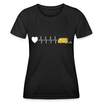 Van live camper heartbeat - Women's Functional T-Shirt - black - Front - AI Model Female 172 light (172cm)