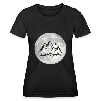Full Moon - Mountain - - Women's Functional T-Shirt - black - Front - AI Model Female 172 light (172cm)
