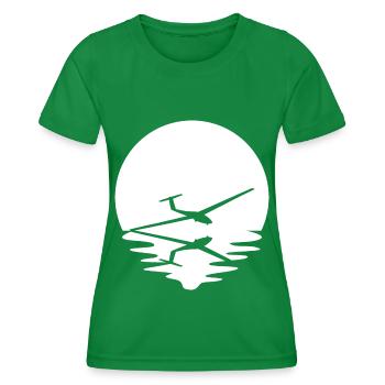 Cercle et réflexion - Planeur - - T-shirt sport Femme - vert - Devant - AI Model Female 172 dark (172cm)