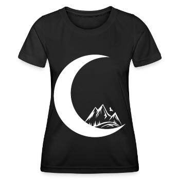 Crescent Moon - Mountain - - Women's Functional T-Shirt - black - Front - AI Model Female 172 light (172cm)