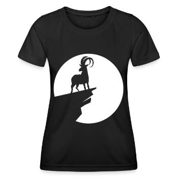 Chèvre - (7) - T-shirt sport Femme - noir - Devant - AI Model Female 172 light (172cm)