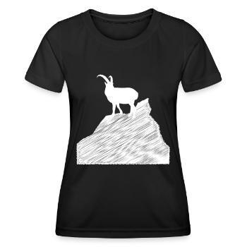 Chèvre - (4) - T-shirt sport Femme - noir - Devant - AI Model Female 172 light (172cm)
