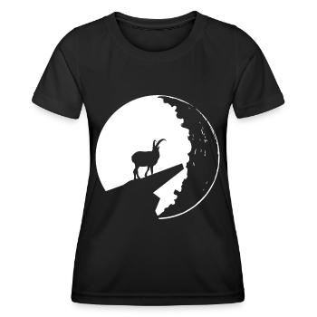 Chèvre - (6) - T-shirt sport Femme - noir - Devant - AI Model Female 172 light (172cm)