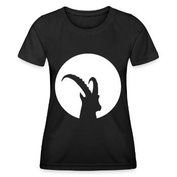 Chèvre - (7) - T-shirt sport Femme - noir - Devant - AI Model Female 172 light (172cm)