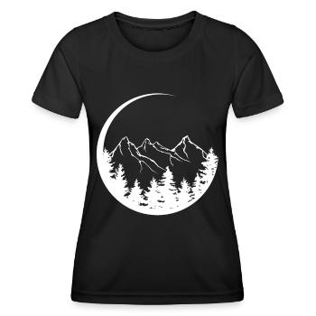 Kreisel - Berg - (4) - Frauen Funktions-T-Shirt - Schwarz - Vorne - AI Model Female 172 light (172cm)