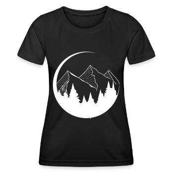 Circle - Mountain - (4) - Women's Functional T-Shirt - black - Front - AI Model Female 172 light (172cm)