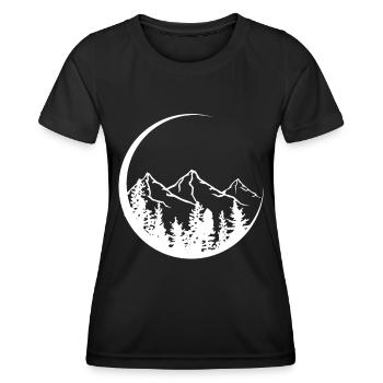 Circle - Mountain - (2) - Women's Functional T-Shirt - black - Front - AI Model Female 172 light (172cm)