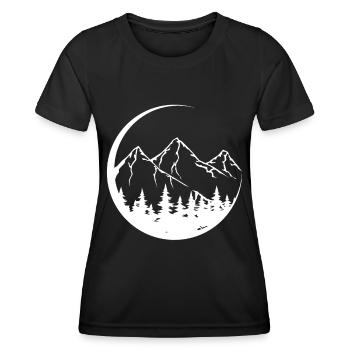 Circle - Mountain - (3) - Women's Functional T-Shirt - black - Front - AI Model Female 172 light (172cm)