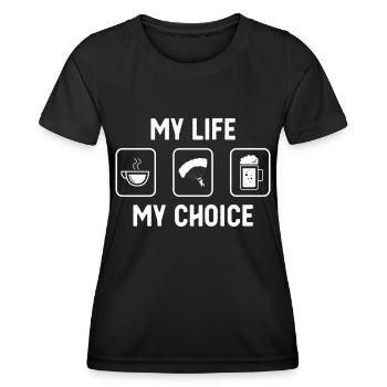 My Life My Choice - Beer - Paragliding - Women's Functional T-Shirt - black - Front - AI Model Female 172 light (172cm)