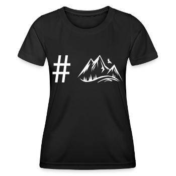 Hashtag - Mountain - - Women's Functional T-Shirt - black - Front - AI Model Female 172 light (172cm)
