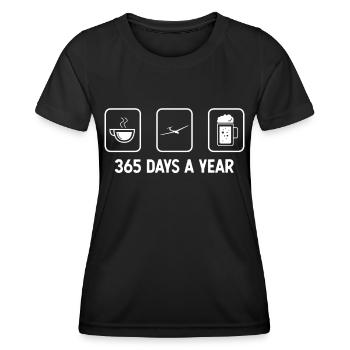 365 Tage im Jahr - Bier - Segelflugzeug - - Frauen Funktions-T-Shirt - Schwarz - Vorne - AI Model Female 172 light (172cm)