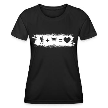 Grunge Rectangle - Coeur - Vin - Randonnée - - T-shirt sport Femme - noir - Devant - AI Model Female 172 light (172cm)
