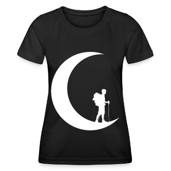 Mondsichel - Wandern - - Frauen Funktions-T-Shirt - Schwarz - Vorne - AI Model Female 172 light (172cm)