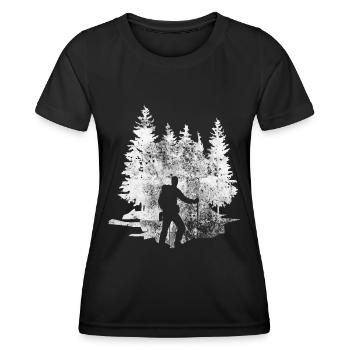 Arbre - Randonnée - (2) - T-shirt sport Femme - noir - Devant - AI Model Female 172 light (172cm)