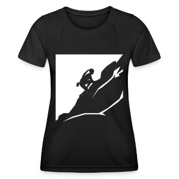 Gebirge - Wandern - (11) - Frauen Funktions-T-Shirt - Schwarz - Vorne - AI Model Female 172 light (172cm)