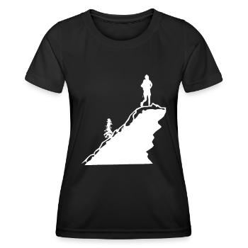 Berg - Wandern - (23) - Frauen Funktions-T-Shirt - Schwarz - Vorne - AI Model Female 172 light (172cm)